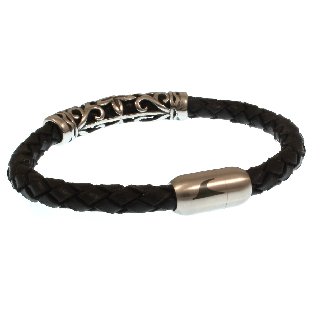 lederarmband-herren-schwarz-sylt-xo-Edelstahlverschluss-hinten-wavepirate-shop-f