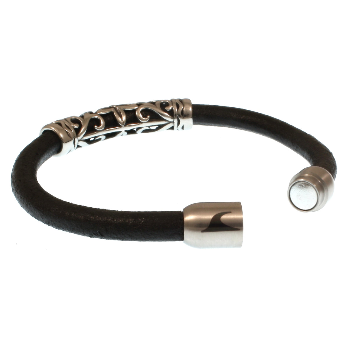 lederarmband-herren-schwarz-sylt-xo-massiv-Edelstahlverschluss-offen-wavepirate-shop-r