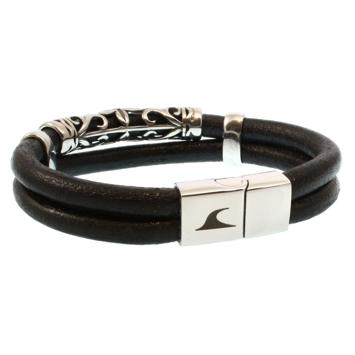 lederarmband-herren-schwarz-xo-massiv-Edelstahlverschluss-hinten-wavepirate-shop-r