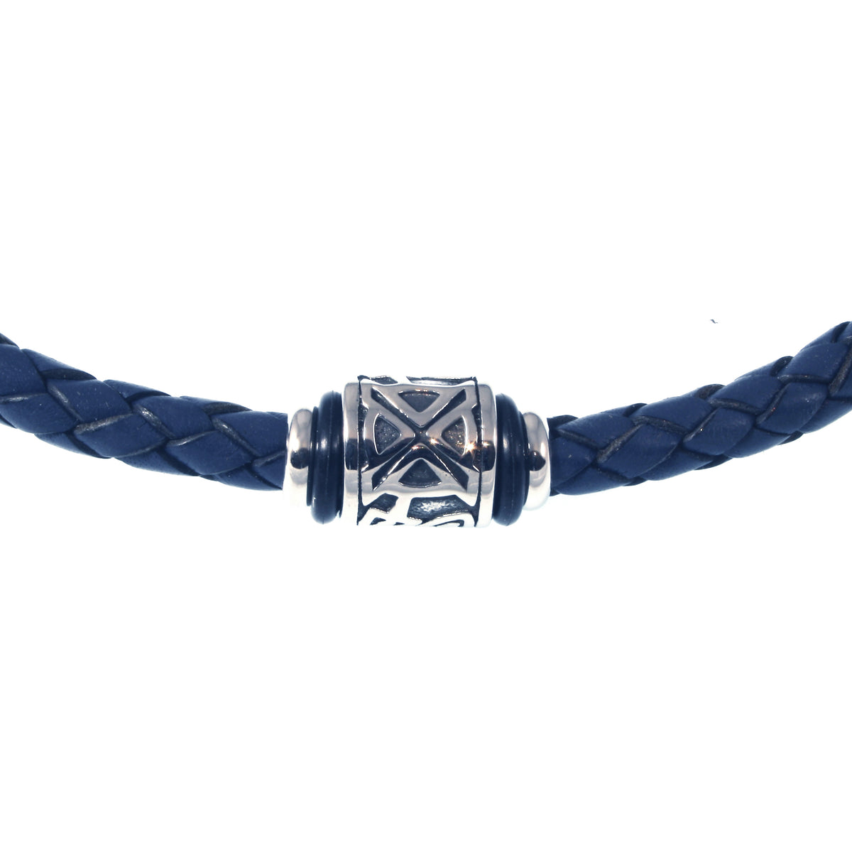 lederhalskette-Herren-damen-blau-shine-geflochten-Edelstahlverschluss-detail-wavepirate-shop-f