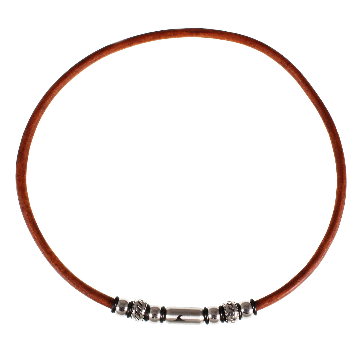 lederhalskette-herren-cognac-silber-steel-riemen-massiv-Edelstahlverschluss-vorn-wavepirate-shop-r