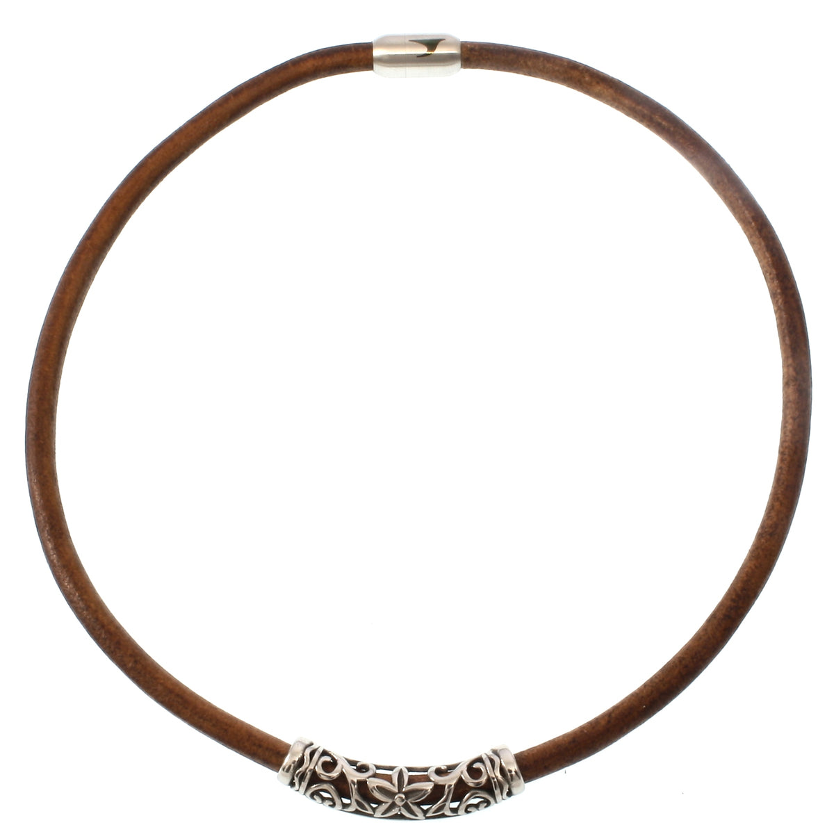 lederhalskette-herren-damen-braun-silber-xo-riemen-massiv-Edelstahlverschluss-vorn-wavepirate-shop-r