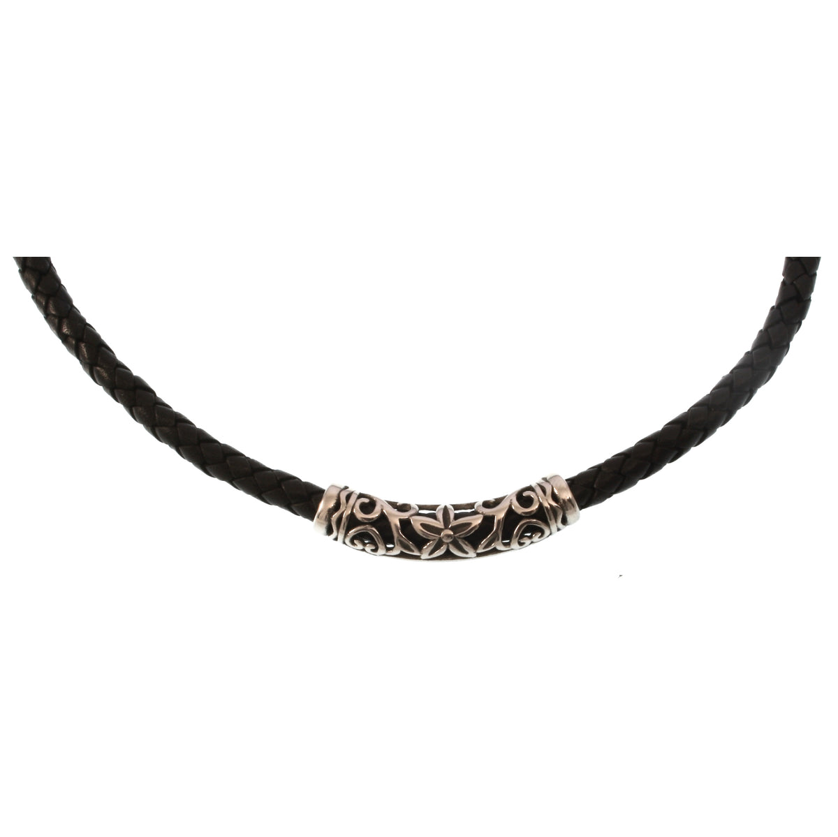 lederhalskette-herren-damen-schwarz-silber-xo-geflochten-Edelstahlverschluss-detail-wavepirate-shop-f