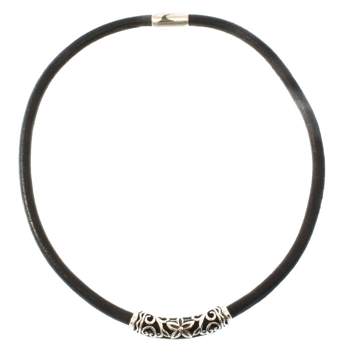 lederhalskette-herren-damen-schwarz-silber-xo-riemen-massiv-Edelstahlverschluss-vorn-wavepirate-shop-r