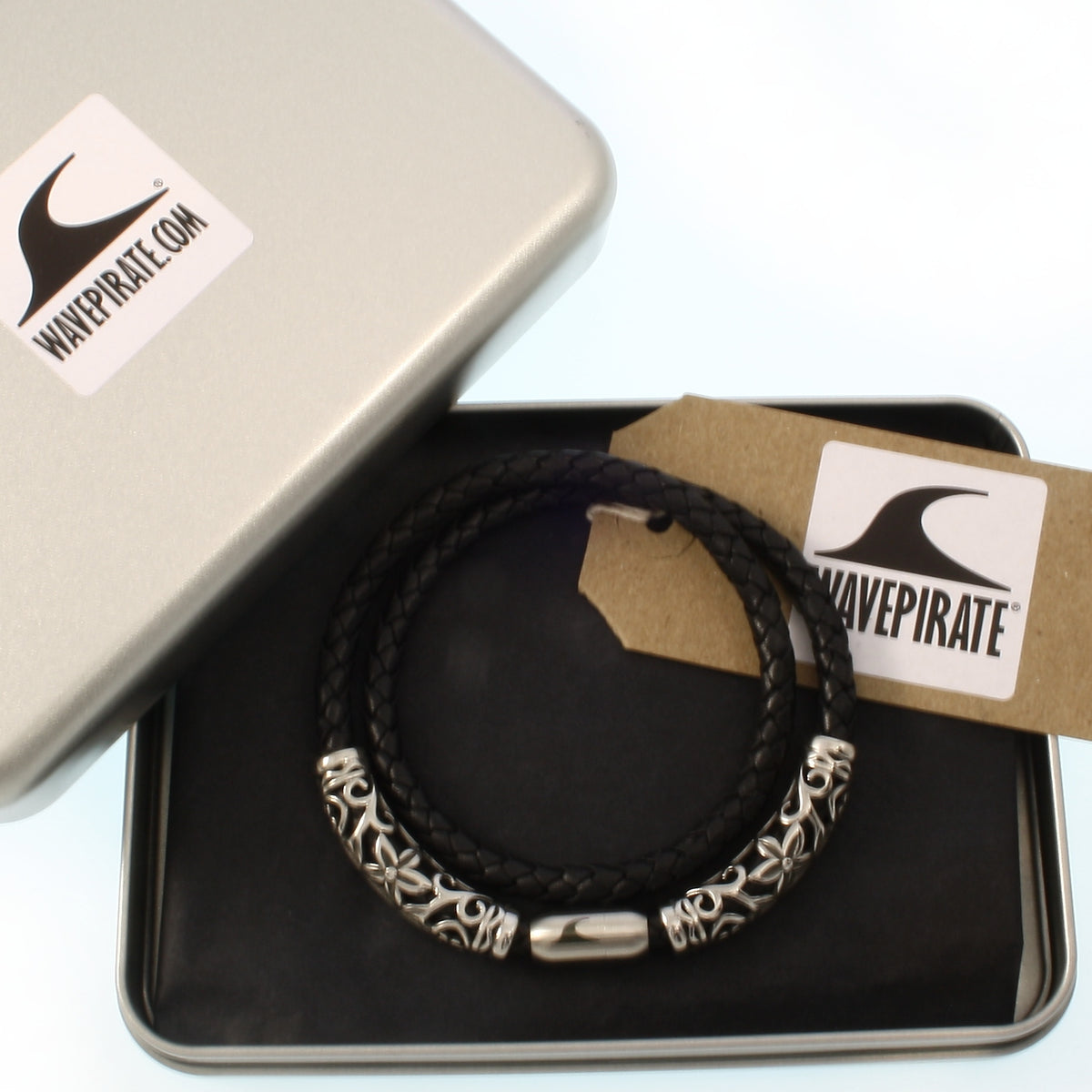 lederhalskette-herren-damen-schwarz-silber-xo2-geflochten-Edelstahlverschluss-geschenkverpackung-wavepirate-shop-f
