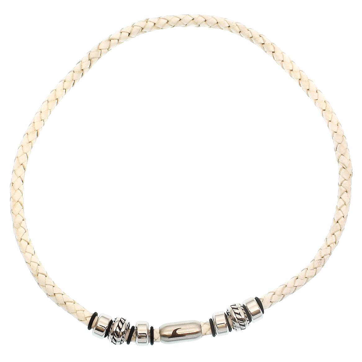 lederhalskette-herren-weiss-silber-steel-geflochten-Edelstahlverschluss-vorn-wavepirate-shop-f
