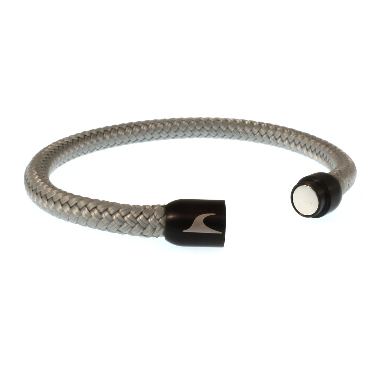 segeltauarmband-herren-damen-grau-schwarz-sylt-geflochten-Edelstahlverschluss-offen-wavepirate-shop-st