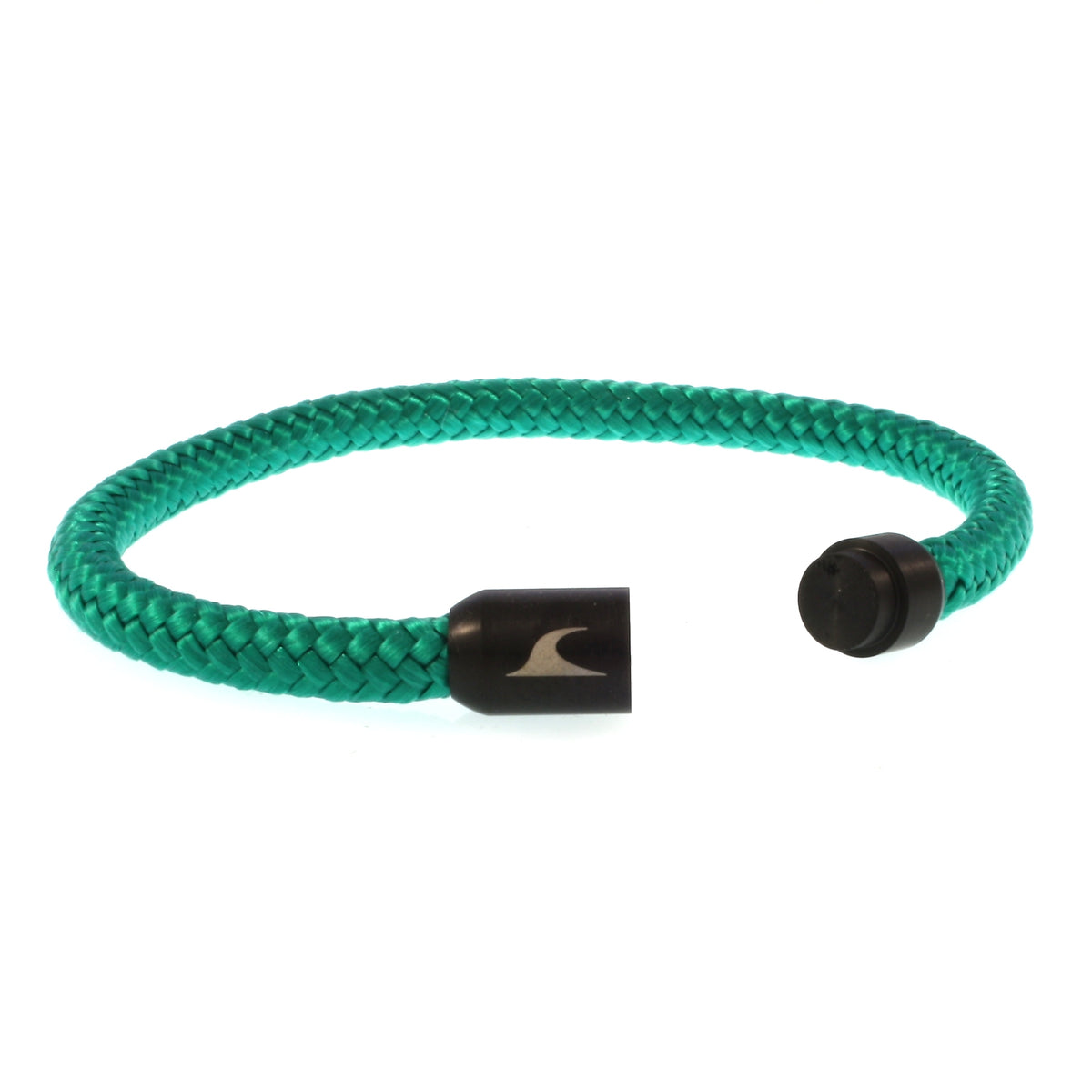 segeltauarmband-herren-damen-gruen-schwarz-sylt-geflochten-Edelstahlverschluss-offen-wavepirate-shop-st