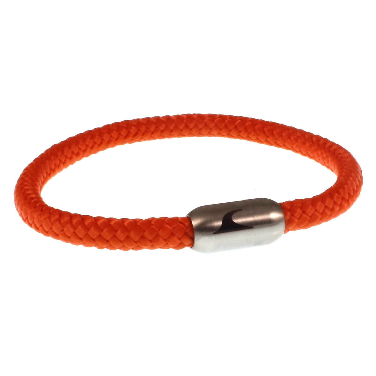 segeltauarmband-herren-damen-orange-silber-sylt-geflochten-Edelstahlverschluss-vorn-wavepirate-shop-st