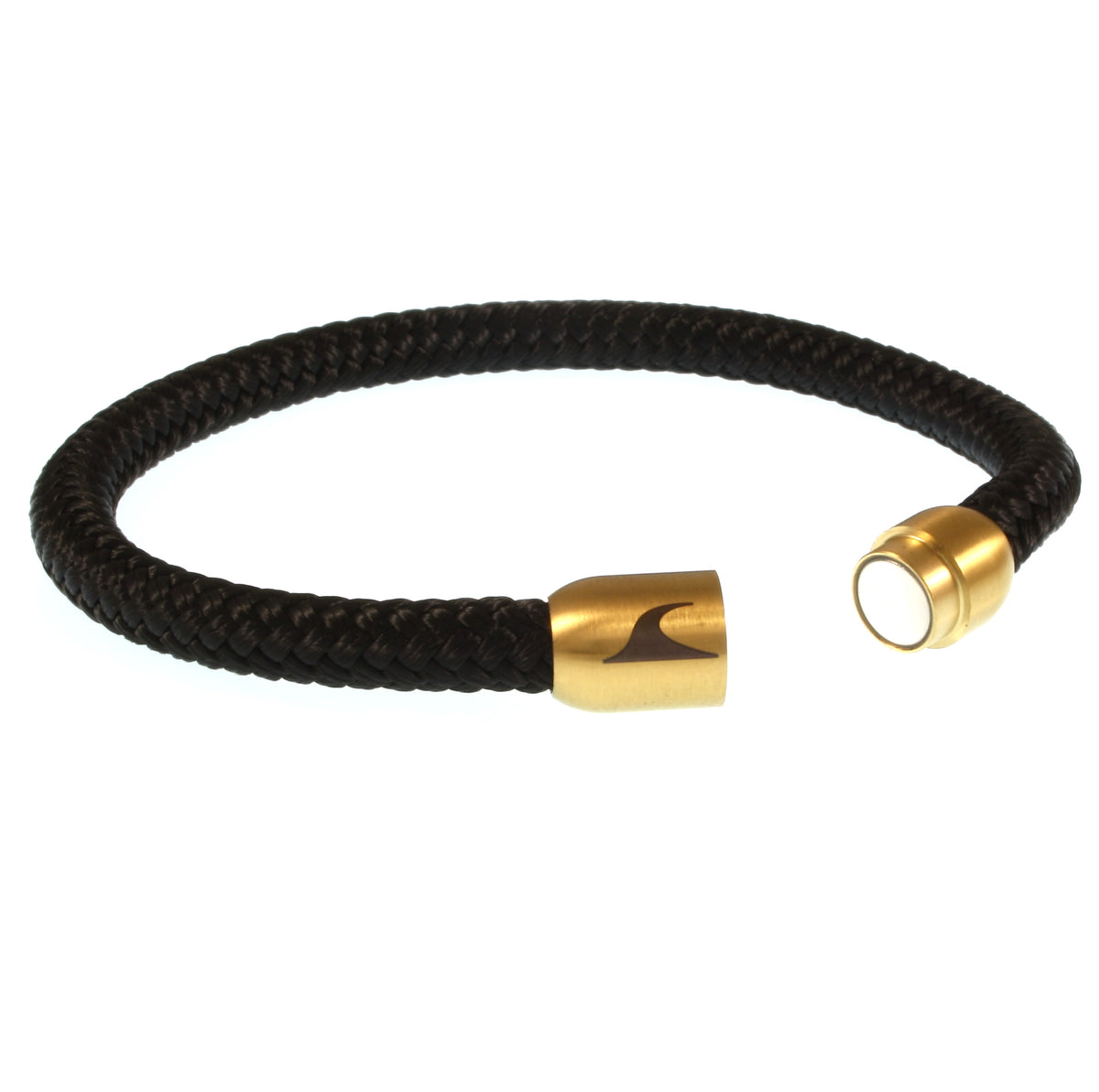 segeltauarmband-herren-damen-schwarz-gold-sylt-geflochten-Edelstahlverschluss-offen-wavepirate-shop-st
