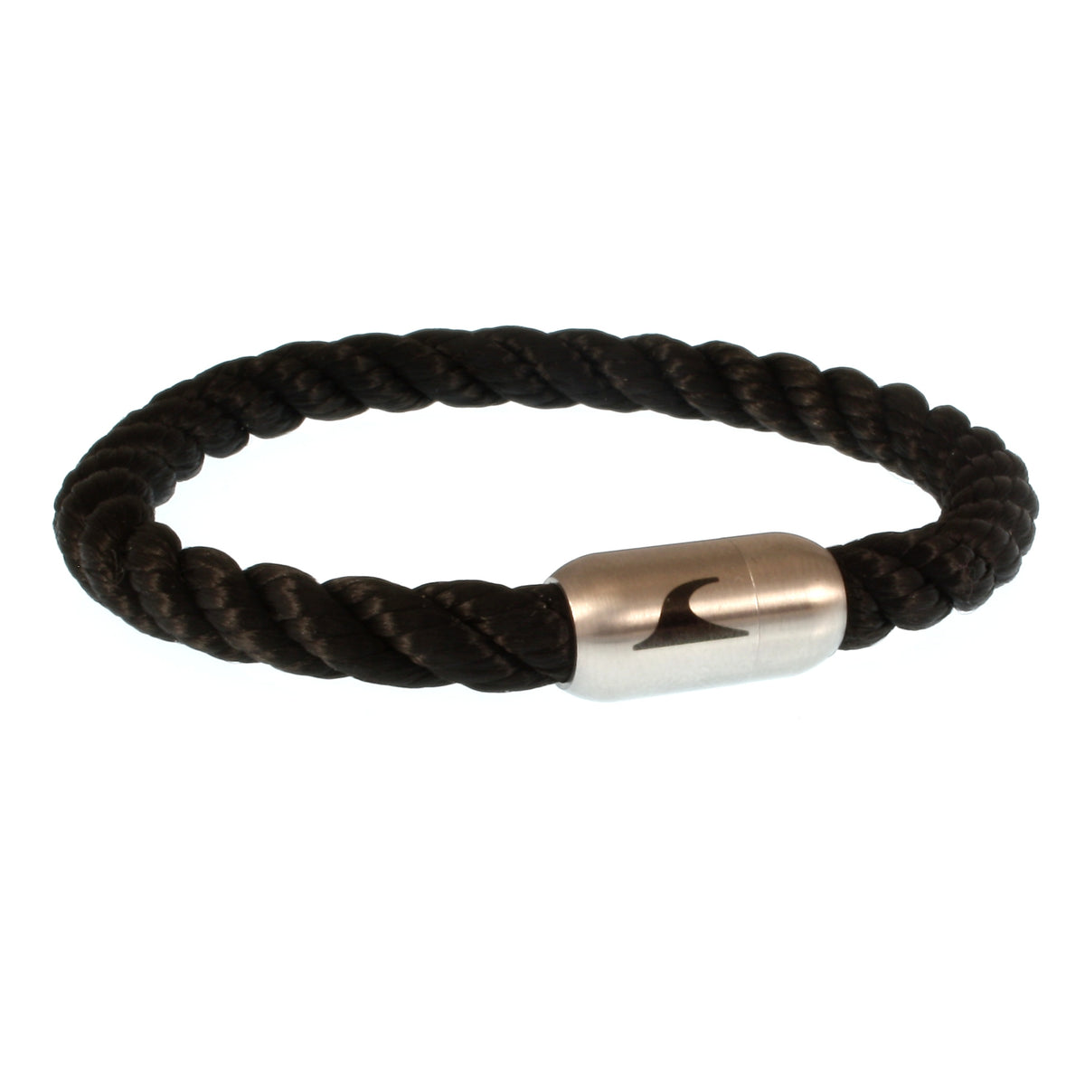 segeltauarmband-herren-damen-schwarz-silber-sylt-kordel-Edelstahlverschluss-vorn-wavepirate-shop-k