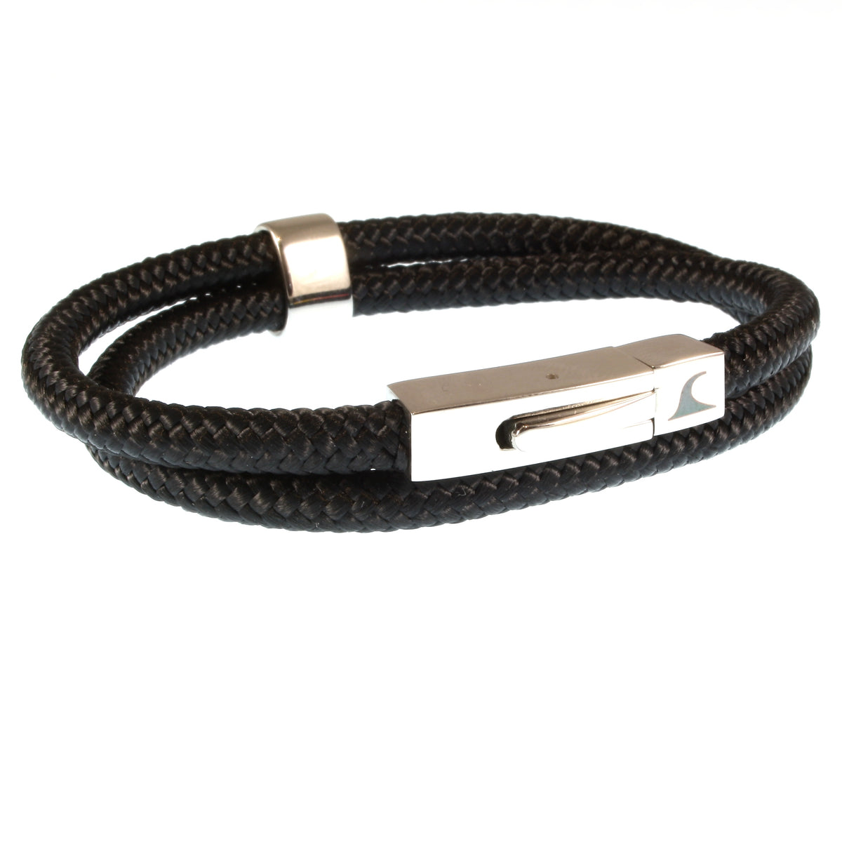 segeltauarmband-herren-damen-schwarz-two-geflochten-Edelstahlverschluss-vorn-wavepirate-shop-st