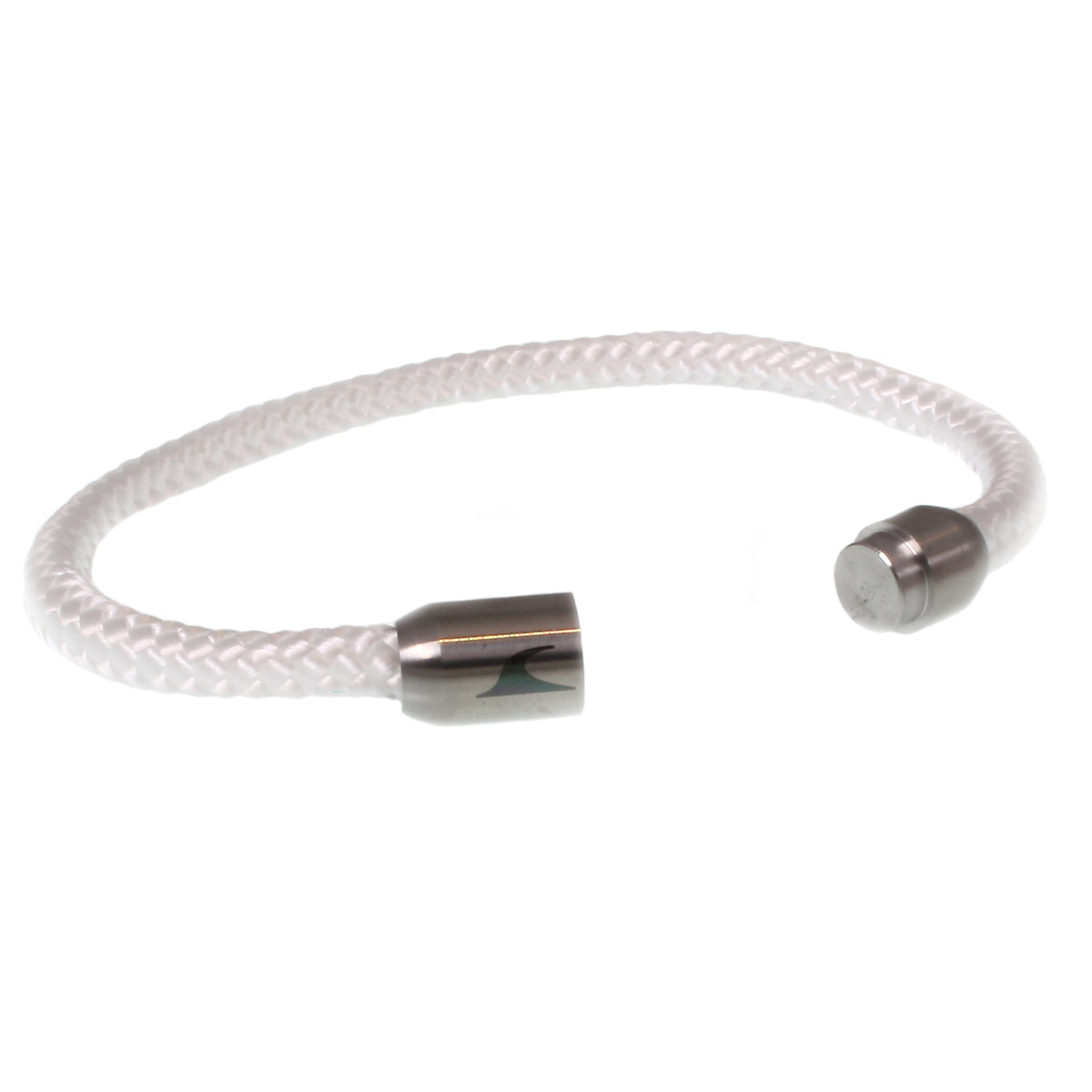 segeltauarmband-herren-damen-weiss-silber-sylt-geflochten-Edelstahlverschluss-offen-wavepirate-shop-st
