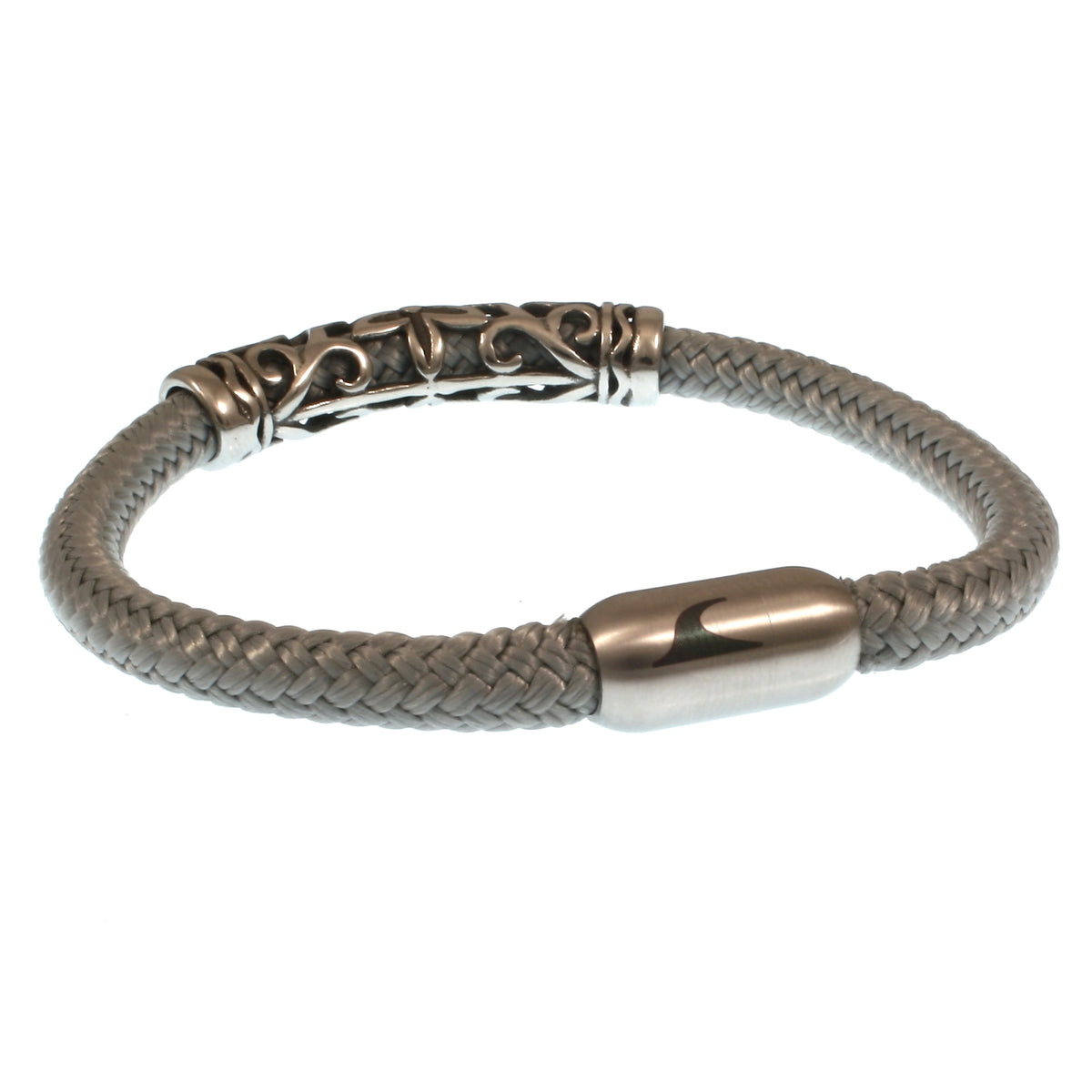segeltauarmband-herren-grau-sylt-xo-geflochten-Edelstahlverschluss-hinten-wavepirate-shop-st