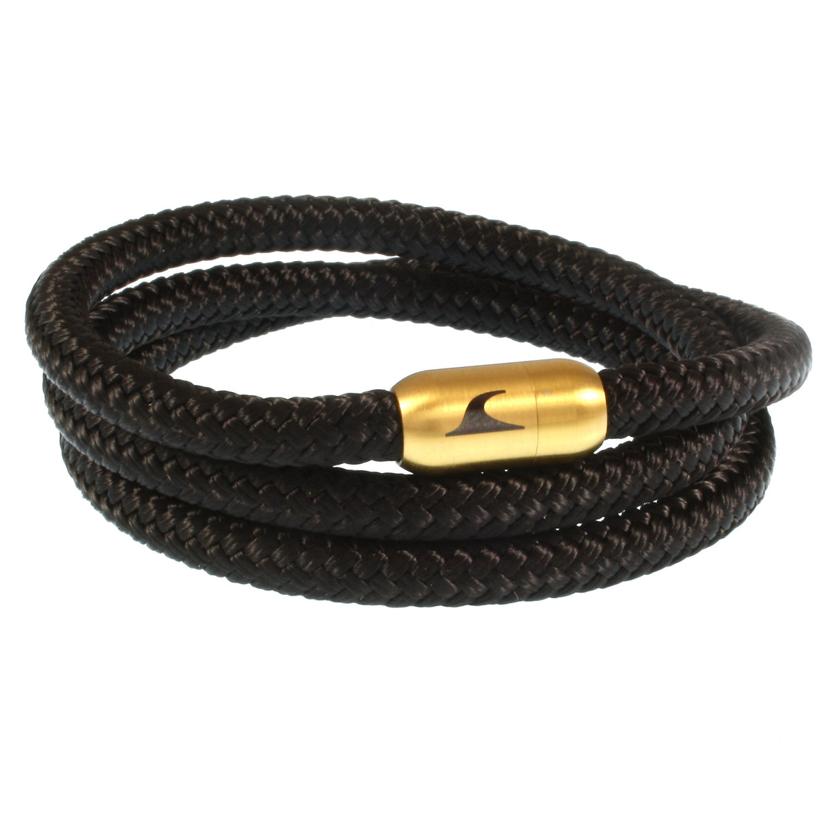 segeltauarmband-herren-schwarz-gold-storm-geflochten-Edelstahlverschluss-vorn-wavepirate-shop-st