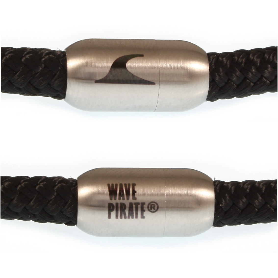 segeltauarmband-herren-schwarz-silber-steel-geflochten-Edelstahlverschluss-detail-wavepirate-shop-st