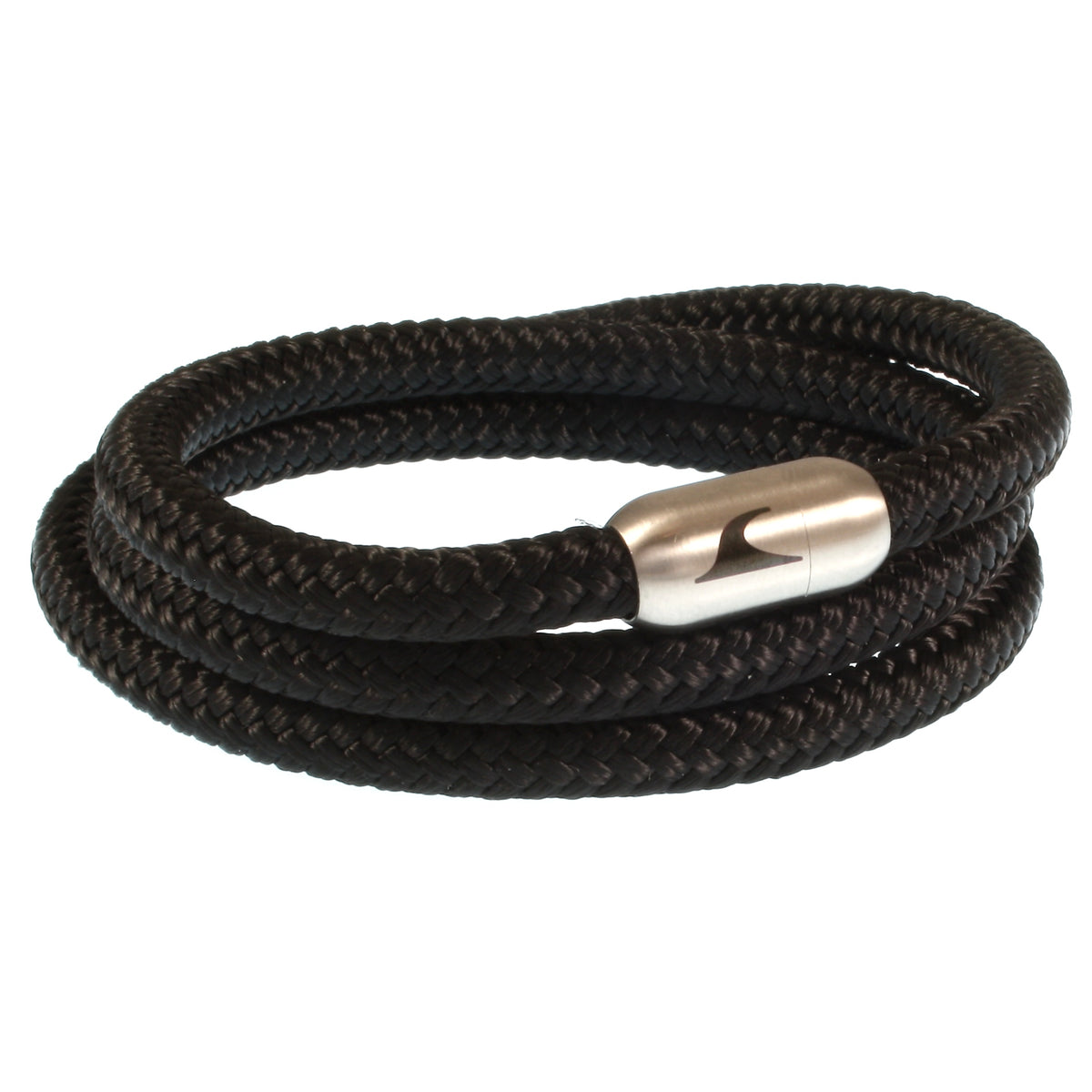 segeltauarmband-herren-schwarz-silber-storm-geflochten-Edelstahlverschluss-vorn-wavepirate-shop-st