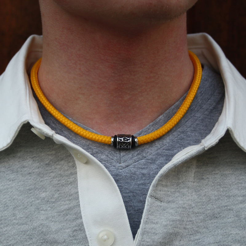 segeltauhalskette-Herren-damen-gelb-shine-silber-geflochten-Edelstahlverschluss-getragen-wavepirate-shop-st