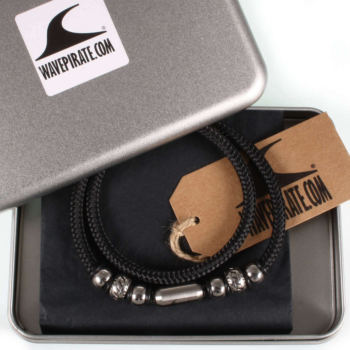 segeltauhalskette-herren-schwarz-silber-steel-geflochten-Edelstahlverschluss-geschenkverpackung-wavepirate-shop-st