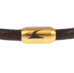 WAVEPIRATE Lederarmband HAWAII R Braun Gold mit Edelstahlmagnetverschluss