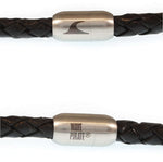WAVEPIRATE Lederarmband STORM F Schwarz mit Edelstahlverschluss
