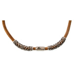 WAVEPIRATE Lederhalskette XO2 R Cognac mit Edelstahlmagnetverschuss