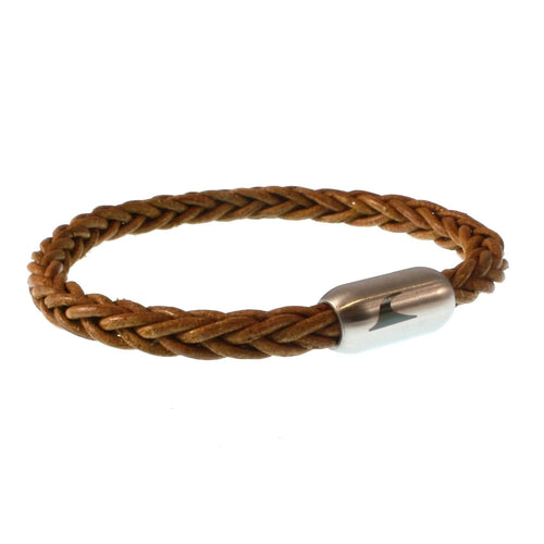 WAVEPIRATE Lederarmband SYLT Z8 Cognac mit Edelstahlmagnetverschluss