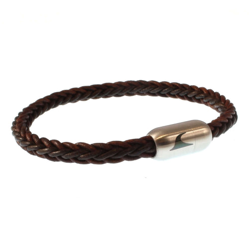 WAVEPIRATE Lederarmband SYLT Z8 Braun mit Edelstahlmagnetverschluss