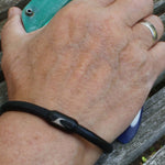 WAVEPIRATE Lederarmband SYLT R Schwarz Schwarz mit Edelstahlmagnetverschluss