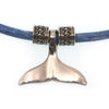 WAVEPIRATE Lederhalskette R Blau mit Edelstahlkarabinerverschluss