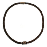 WAVEPIRATE Lederhalskette Shine F Braun mit Edelstahlmagnetverschluss