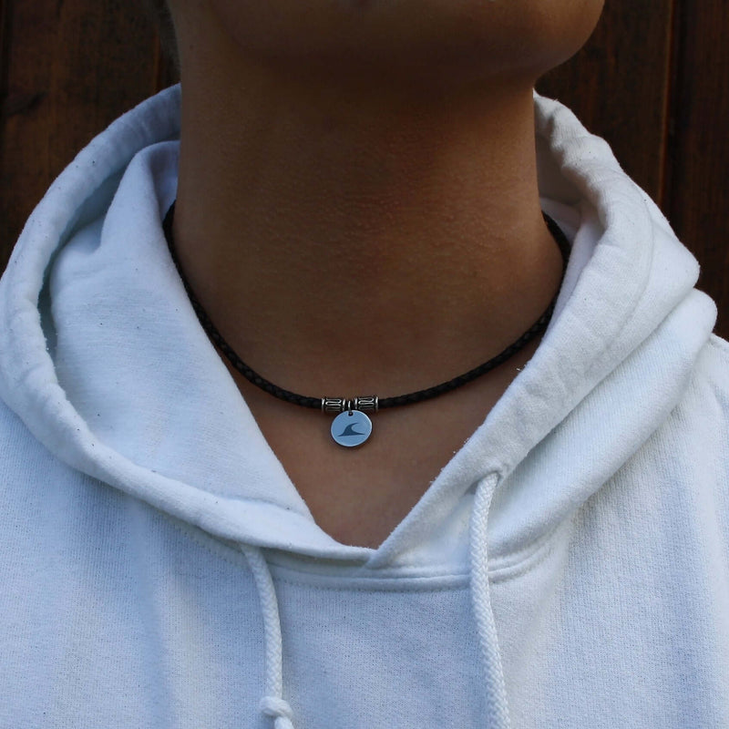 WAVEPIRATE Lederhalskette REEF F Braun mit Edelstahlkarabinerverschluss