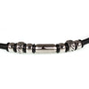 WAVEPIRATE Lederhalskette STEEL R Schwarz mit Edelstahlmagnetverschluss