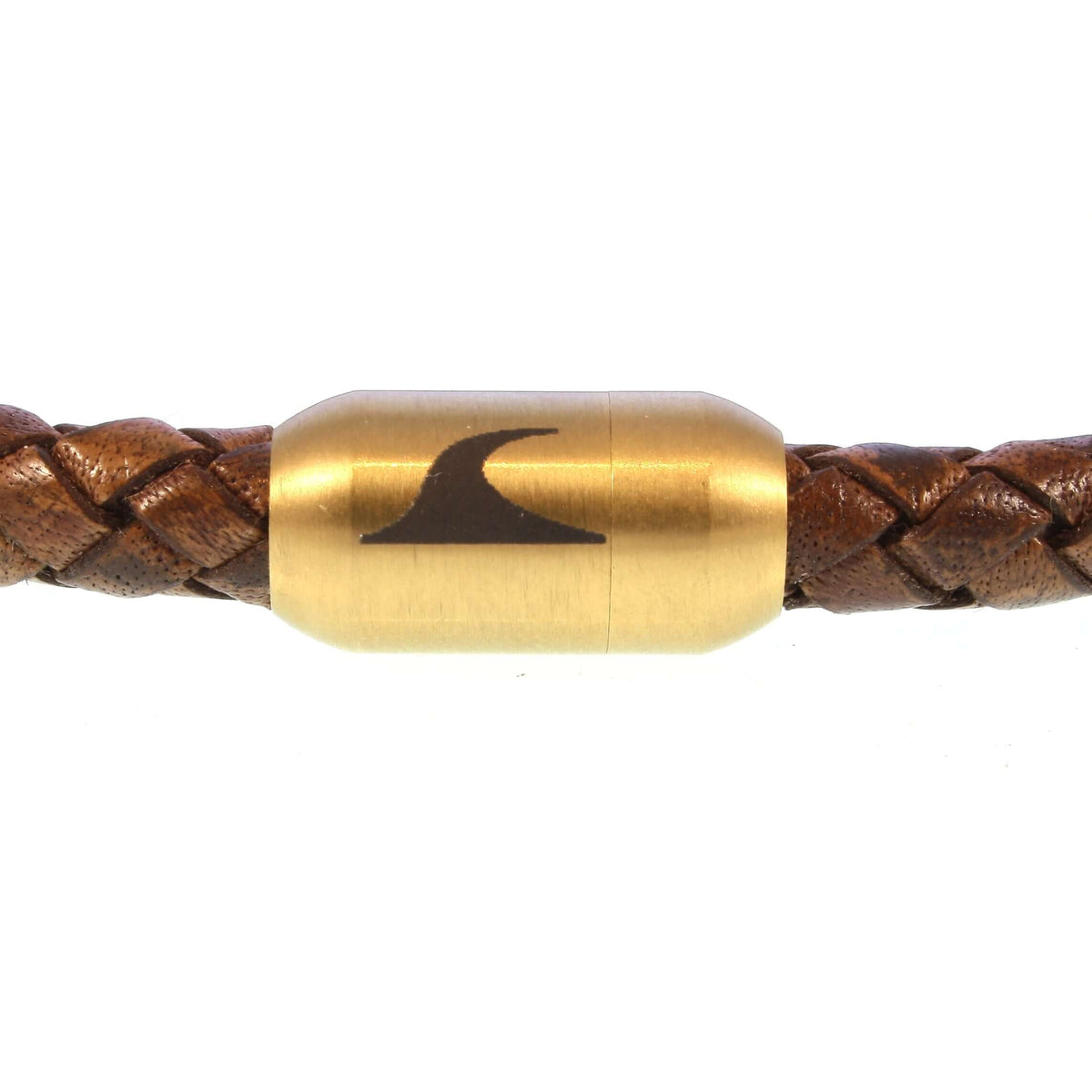 Leder-Armband-Herren-damen-hawaii-cognac-gold-geflochten-Edelstahlverschluss-detail-wavepirate-shop-f