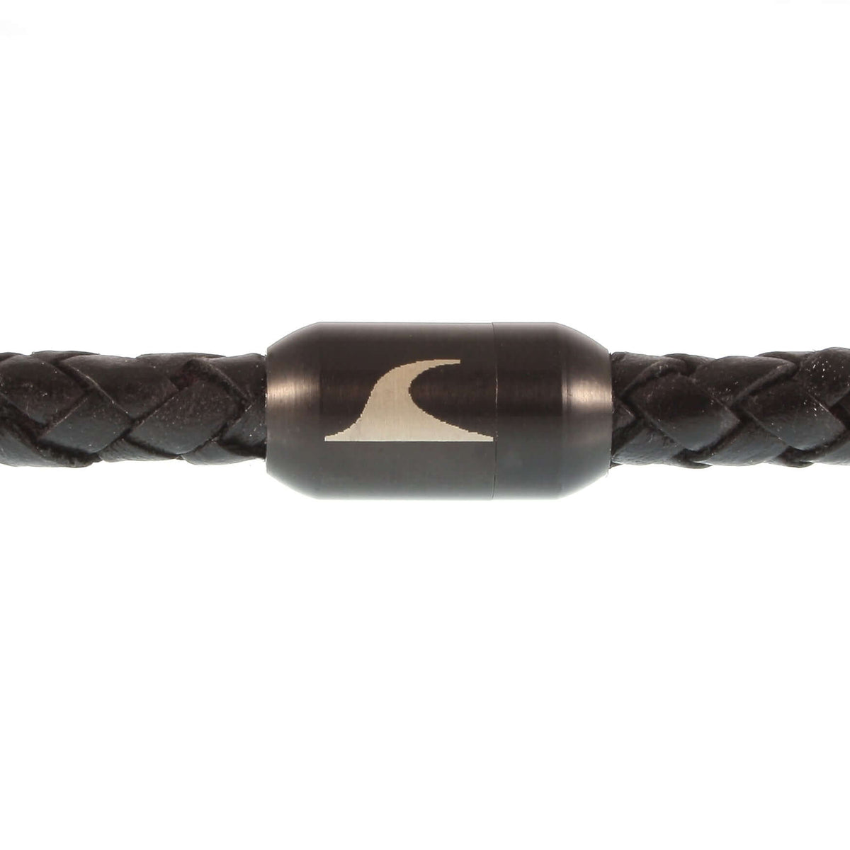 Leder-Armband-Herren-hawaii-schwarz-schwarz-geflochten-Edelstahlverschluss-details-wavepirate-shop-f-1