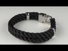 WAVEPIRATE Segeltauarmband K Schwarz mit Edelstahlverschluss
